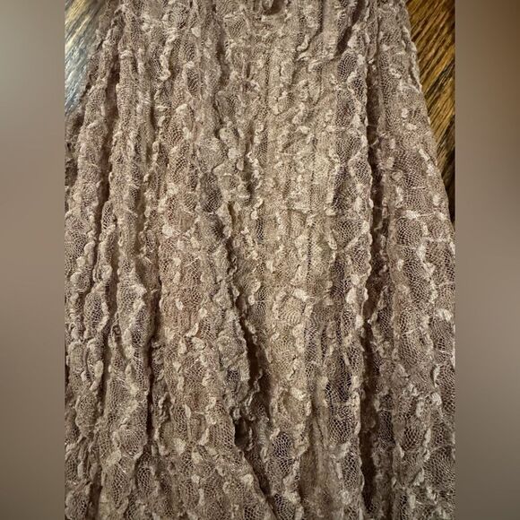 Free People Georgina Mesh Lace Bell Bottom Hippie Flare Pants Size Medium - Picture 5 of 8